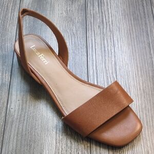 Luca Ferri Tan Leather Slingback Sandal Size 6.5